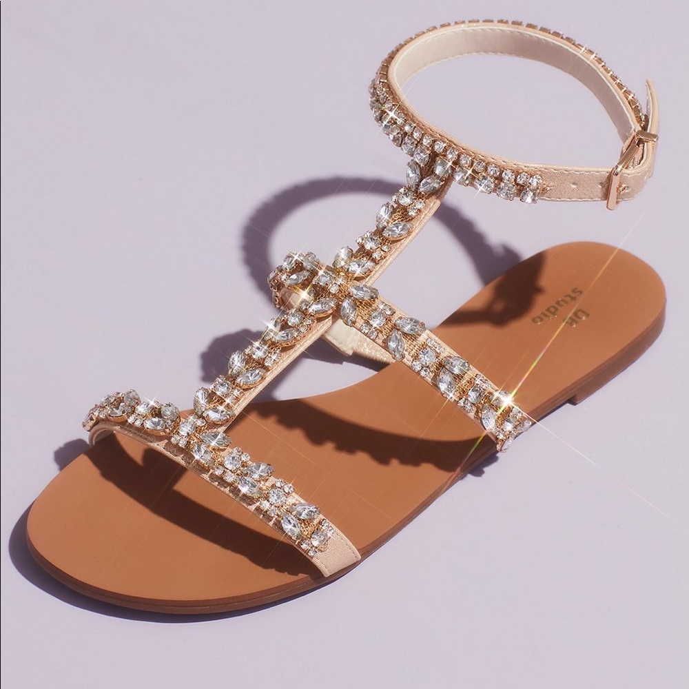 Crystal Encrusted Gladiator Sandals